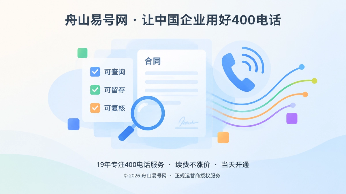 2026年400电话服务承诺变成可核验凭证的抽象场景图