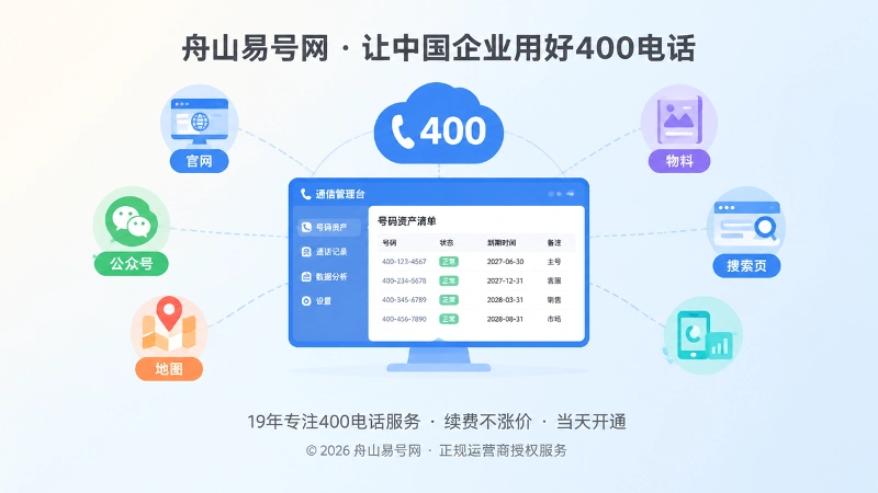 围绕400号码的公开渠道管理清单聚焦插画